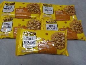 lot 69 image: 5 bags 11 oz Tollhouse Butterscotch...