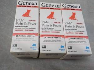 lot 83 image: 3 Genexa Kids Pain and Fever...