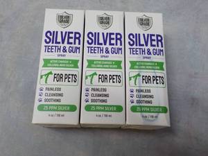 lot 93 image: 3 Silver Teeth and Spray for Pets...