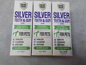 lot 94 image: 3 Silver Teeth and Spray for Pets...