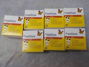 lot 127 image: 7 boxes Free Style Blood Glucose Te...