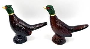lot 34 image: Avon Leather Aftershave Pheasant Decanters (Lot of 4) 5 FL OZ