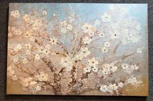 lot 76 image: Kirklands Blossom Tree Wall Art - White Cherry Blossom Canvas, Ready to Hang