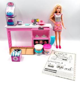 lot 84 image: Barbie Kitchen Playset with Doll & Play-Doh Accessories