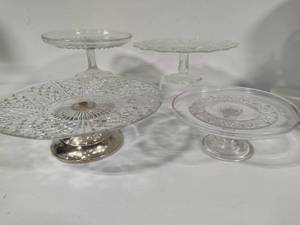 lot 139 image: Lot of Assorted Pedestal Cake Plates