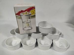 lot 148 image: Set of Ramekins & Butter Warmer Set