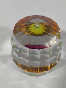 lot 201 image: Swarovski Crystal Vitrail Barrel Paperweight
