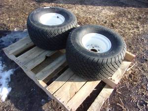 lot 47 image: Pair of Toro Turf Trac 24x12x12 Turf Tires & Rims
