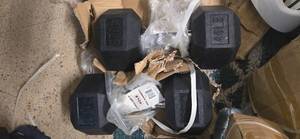 Lot of 40LB Rubber Hex Dumbbell (New)