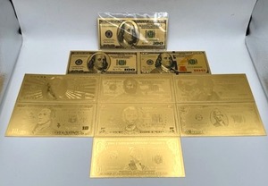 lot 15 image: Gold Foil Novelty USA Banknotes - Excellent Condition