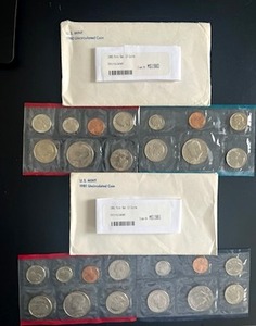 lot 23 image: Uncirculated U.S. Mint Coin Sets - 1980 and 1981