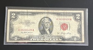 lot 36 image: 1953 $2 Red Seal Banknote (Fine)