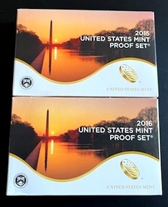 lot 56 image: 2015 & 2016 U.S. Mint Proof Sets with COA
