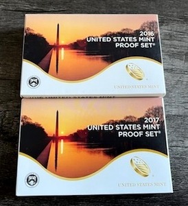 lot 57 image: 2016 & 2017 U.S. Mint Proof Sets with COA