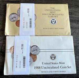 lot 66 image: U.S. Mint Uncirculated Coin Sets - 1988 & 1990