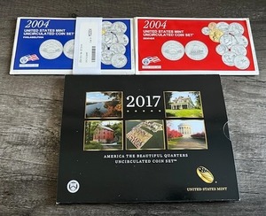 lot 70 image: 2004 U.S. Mint Uncirculated Coin Set & 2017 America The Beautiful Quarters Uncirculated Coin Set