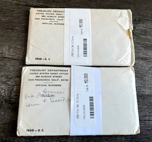 lot 73 image: U.S. Mint Uncirculated Coin Sets - 1968 & 1969