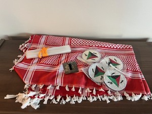 lot 11 image: Afghan National Army Shoulder Patches, Scarf and Waterproof Pouch