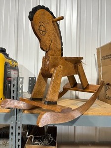 lot 116 image: Wood Rocking Horse