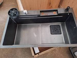 lot 14 image: 30x18 black stainless kitchen sink
