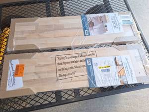 lot 74 image: 2-3ft butcher block floating shelves