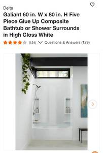 lot 77 image: 5 peice shower surround