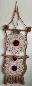 lot 18 image: Vintage Rare Large Design DON FREEDMAN Retro Macrame Woven Wall Hanging - 1976