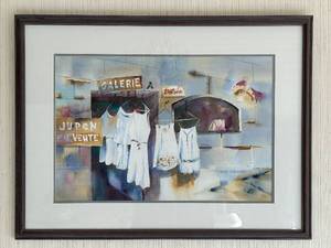 lot 49 image: Don Gabbert Painting - Galerie Scene & White Dresses Framed Art
