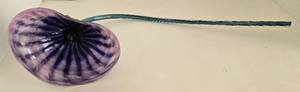lot 64 image: Decorative Purple Glass Flower Bloom & Teal Stem