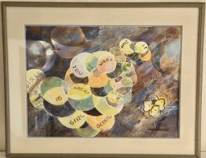 lot 67 image: Girl Scout Original Framed Watercolor Art by Don Gabbert