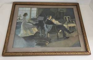 lot 70 image: Albert Herter Just A Song at Twilight Print (1908) Smithsonian Collection