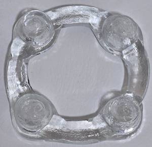 lot 71 image: Pukeberg Ice Glass Candelabra by Staffan Gellerstedt - Scandinavian Modern Candle Holder