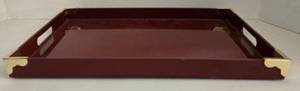 lot 115 image: Vintage Japanese Lacquer Serving Tray with Gold Accents