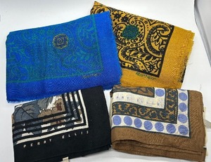 lot 144 image: Albert Nipon & Perry Ellis 100% Wool Finely Woven Scarves