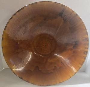lot 162 image: Shigaraki Ceramic Glazed Bowl - Caramel & Brown Texture