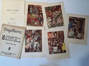 lot 185 image: Diego Rivera - 5 Reproductions in Color of Mexican Frescoes - Fischgrund 1946