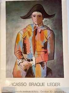 lot 186 image: Picasso Braque Lger Poster Ad for The Minneapolis Institute of the Arts Exhibit of 1976