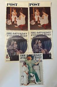 lot 188 image: Norman Rockwell Prints & The Saturday Evening Post Covers - 8 12 x 11 in (Lot of 5)