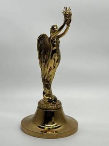 lot 193 image: Solid Brass Angel Hood Ornament Trophy Top - 12 Tall