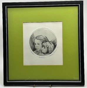 lot 210 image: Sisters Etching 12 x 12 in - Signed by Artist (6100)