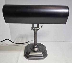 lot 214 image: Stylish OTT-LITE Brushed Nickel Desk Lamp - Adjustable Neck