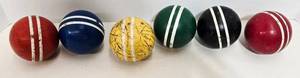 lot 254 image: Vintage Croquet Balls - 6-Ball Set - Game Room Display or Replacement Balls