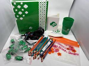 lot 279 image: Girl Scouts Leader Supplies - Pencils, Compasses, Lanyards & Swap Sacks