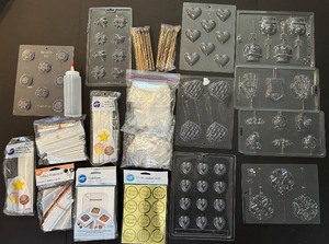 lot 296 image: Huge Lot of Candy and Lollipop Making Supplies Mostly Wilton Holiday Themed