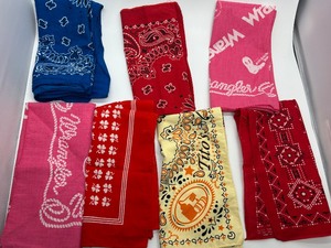 Vintage Bandana Collection - Assorted Color Pattern Bandanas Including Titos Wrangler Hav-A-Hank & More