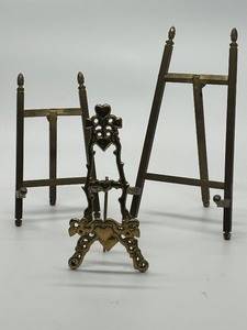 Vintage Brass Easel Set & Ornate Frames (Lot of 3)