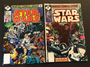lot 325 image: Vtg STAR WARS #2 & #3 Marvel 1977 Reprint Editions .35 Cent Variants COMIC Books