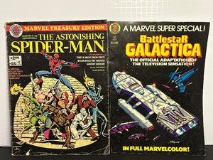 lot 326 image: Vintage 70s SPIDER-MAN & BattleStar Galactica Marvel Treasury Edition Comics Overrsized
