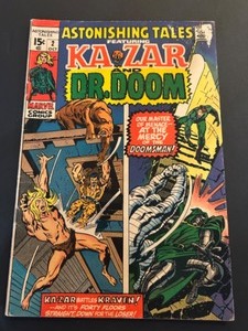 lot 329 image: Astonishing Tales #2 (1970) KAZAR And Dr. DOOM Marvel Comic Good Condition