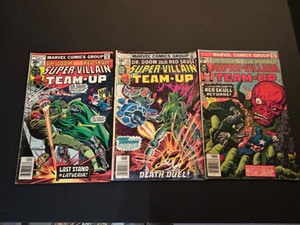 lot 332 image: Super-Villain Team-Up #10,11&12 Doctor Doom vs Iron Man vs Red Skull Marvel 1977 Lot of 3
